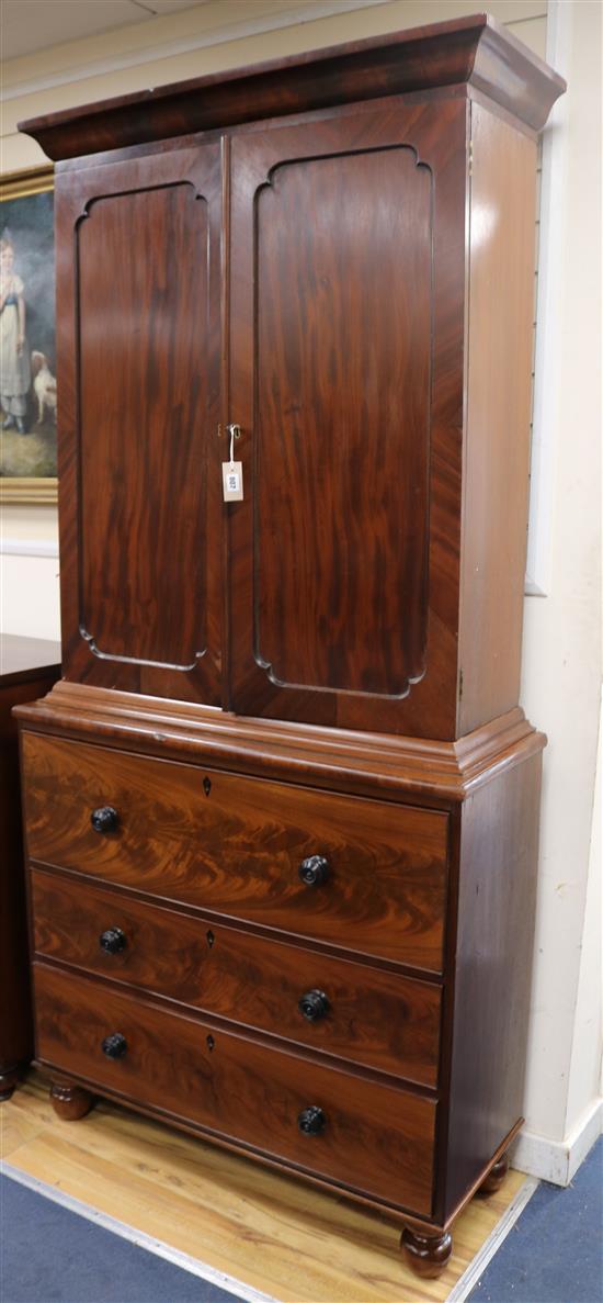 A 19th century mahogany secretaire bookcase W.106cm